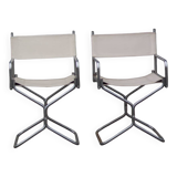 Pair of folding director's chairs by Lafuma