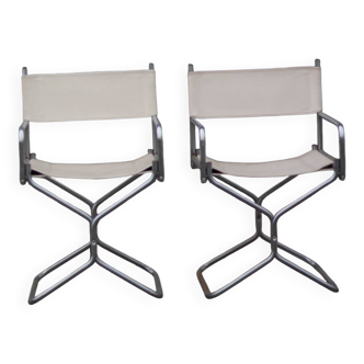Duo de chaises pliantes réalisateur signées Lafuma