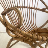 Fauteuil en rotin vintage 60's