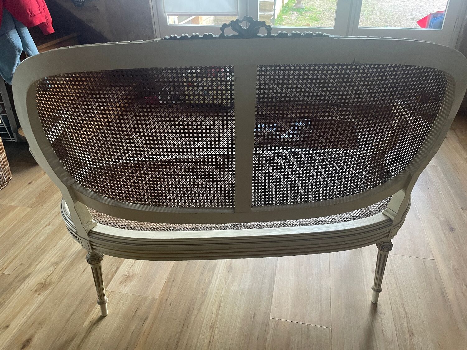 Caned bench in the Louis XVI style