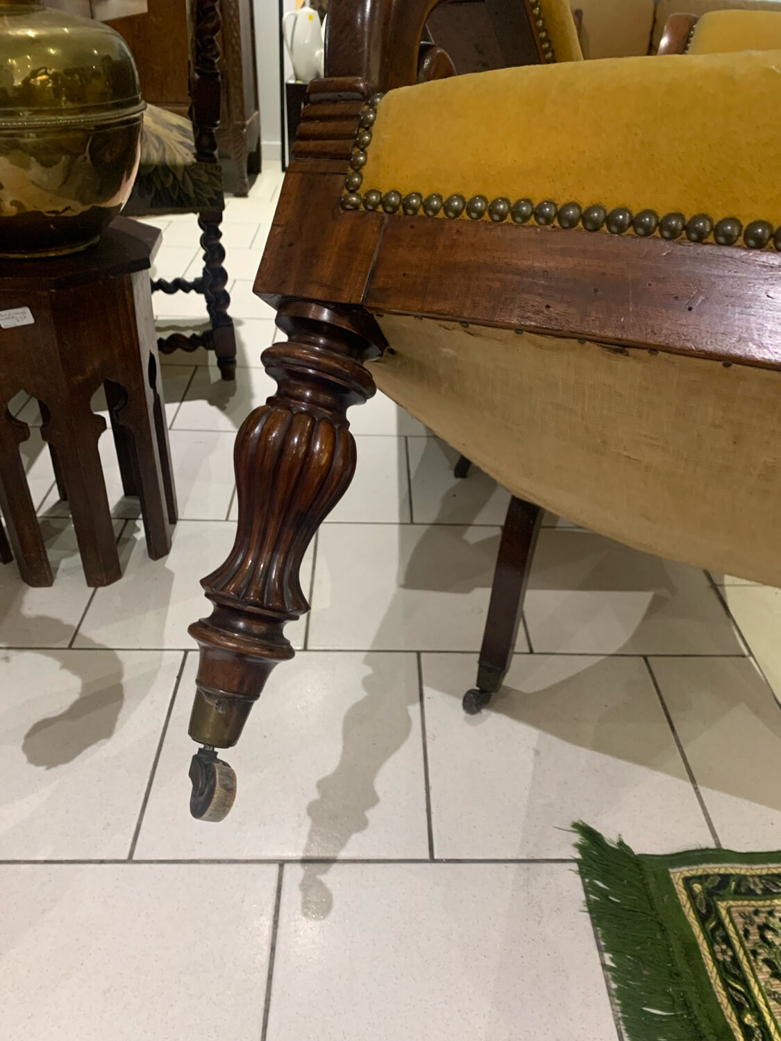 Antique armchair, Voltaire, styled swan neck restoration