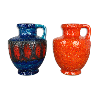 Ensemble de 2 vases par Bay Ceramics multi-color fat fat lava allemagne