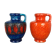 Set of 2 Multi-Color Fat Lava Op Art Pottery Vase Made Bay Ceramics, Germany