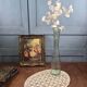 Large vintage ribbed glass soliflore – Transparent vase