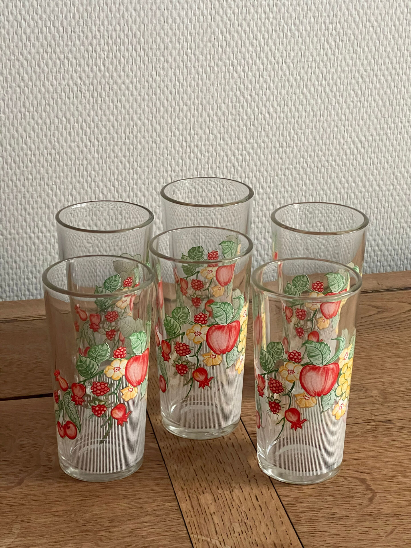 6 vintage orangeade glasses made in Italy
