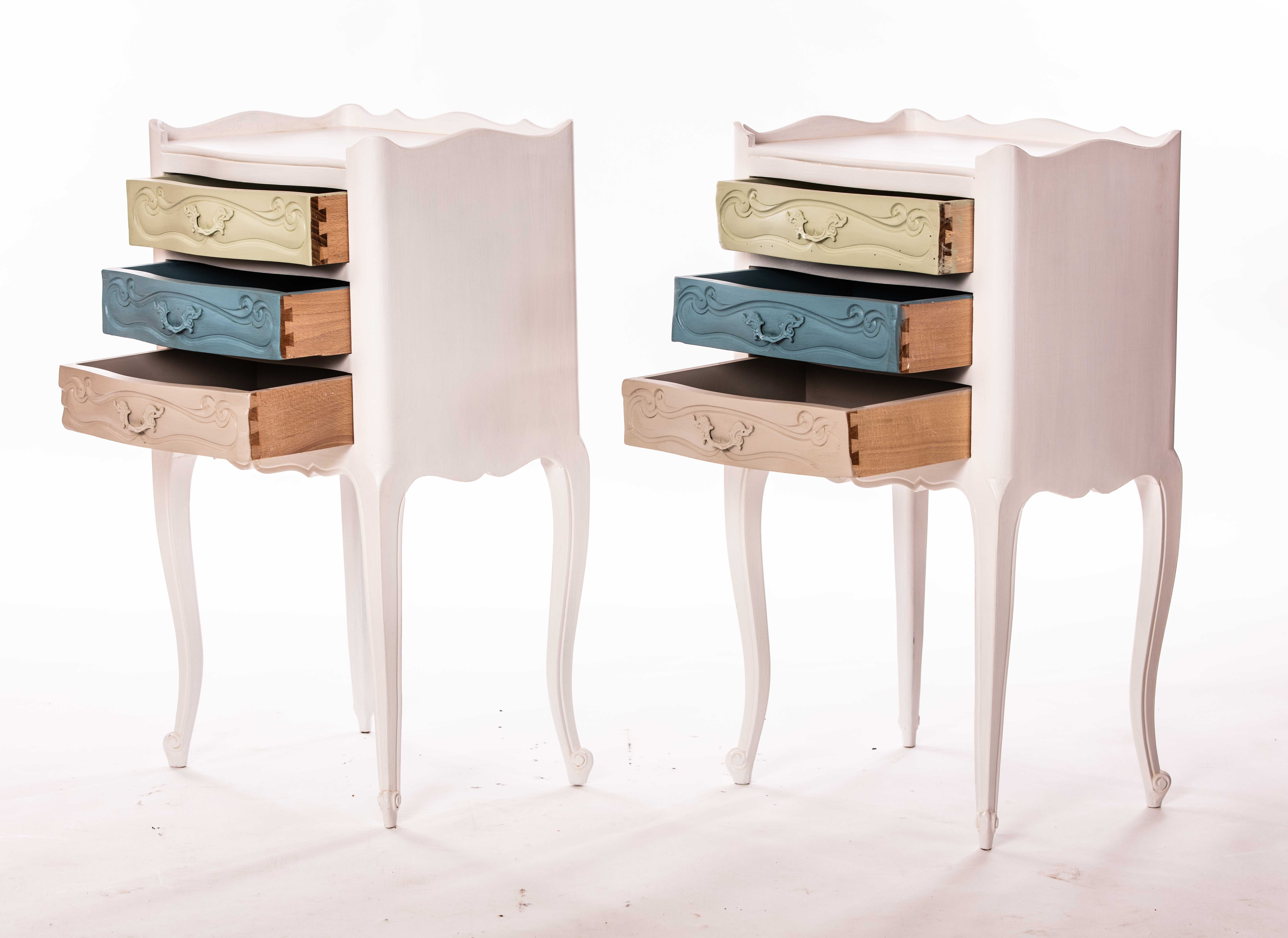 Tables de chevet 1950 merisier
