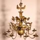 Lustre Renaissance En Bronze à 8 Branches Décoré d'Oiseaux