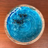 Rimini Blue Candle Holder in Mid-Century Ceramic by Aldo Londi for Bitossi, Italy, 1960s