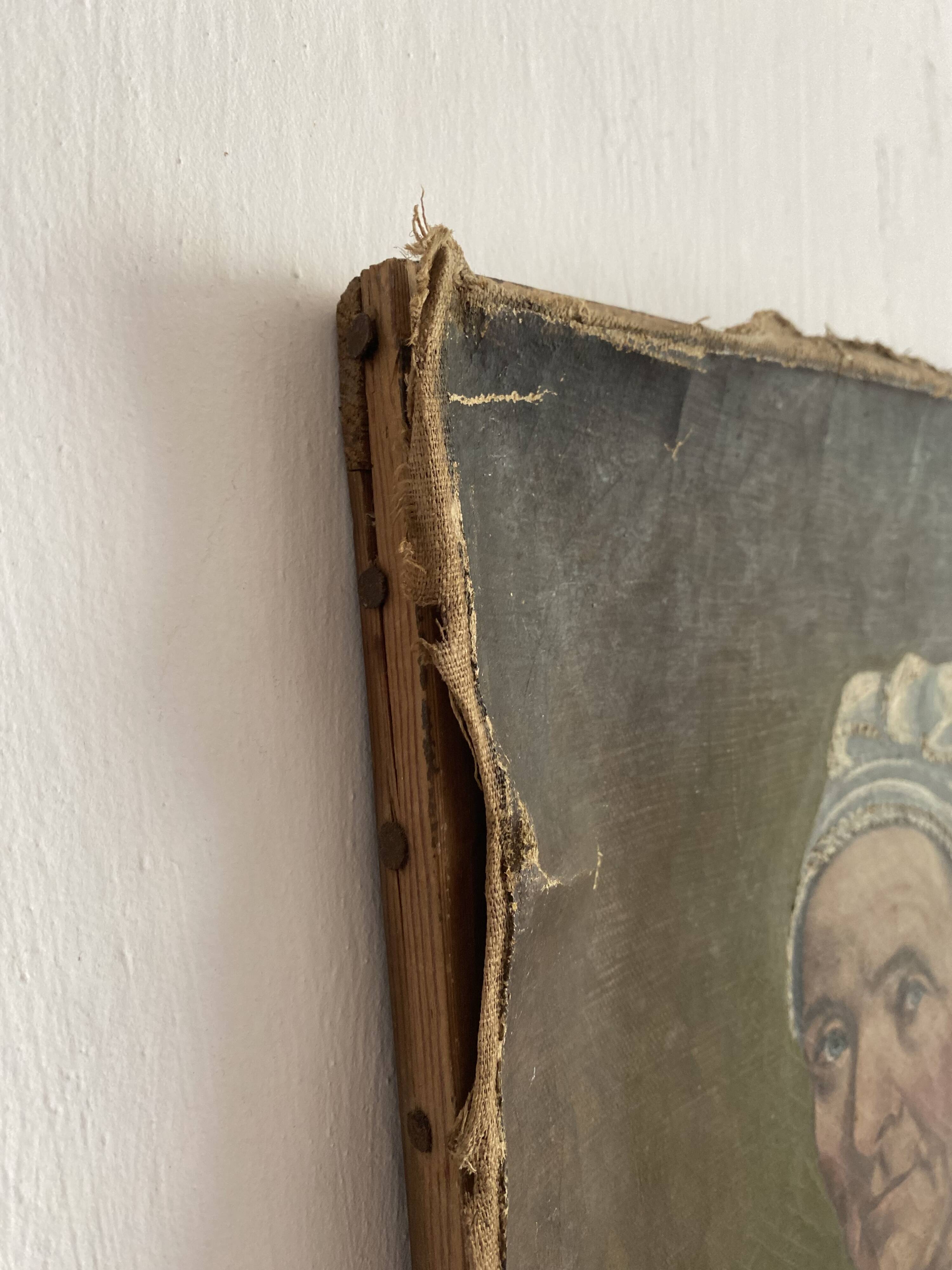 Portrait of a woman with a 19th century headdress