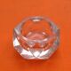 Pair of geometrizing shaped saltrons in cut glass