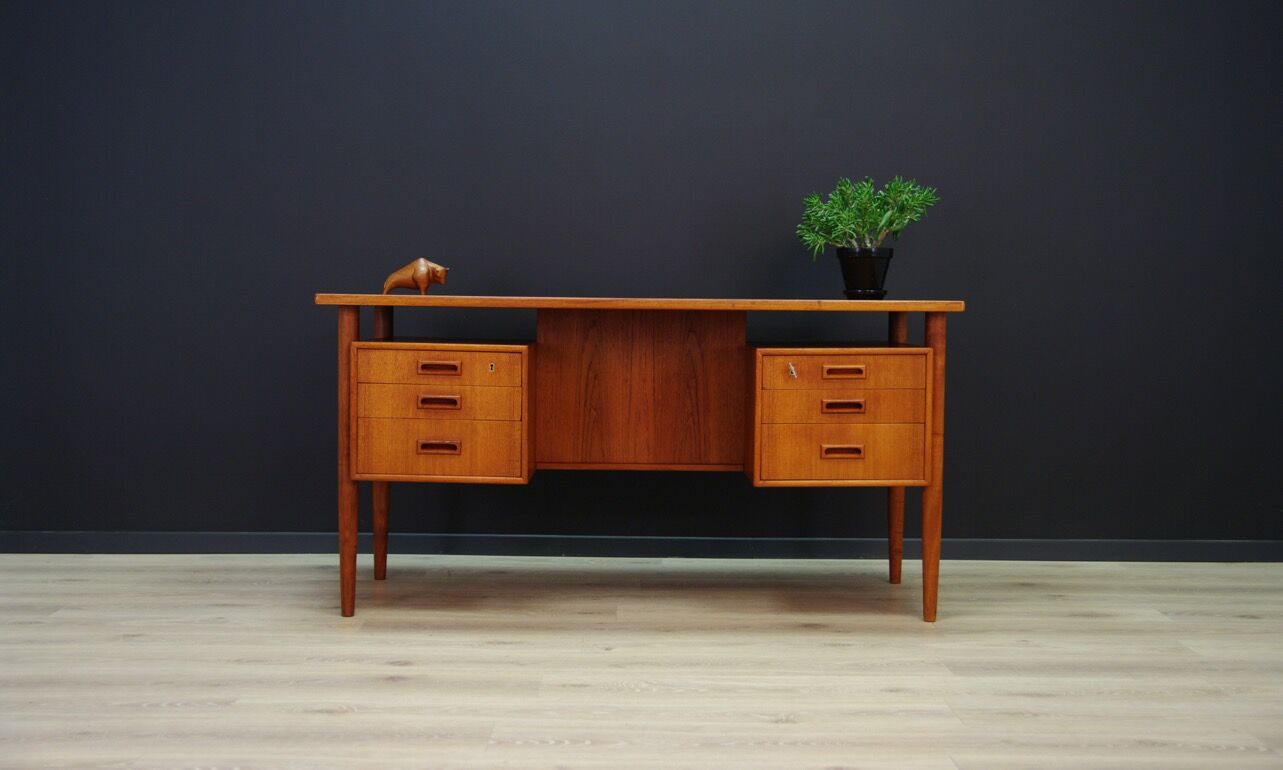 TEAK WRITING DESK DANISH DESIGN 60 70 RETRO