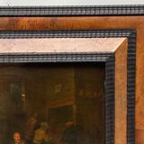 Oil on panel Dutch interior scene Flemish school 19th century