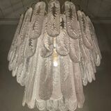 Vintage murano glass feather chandelier, 1970s