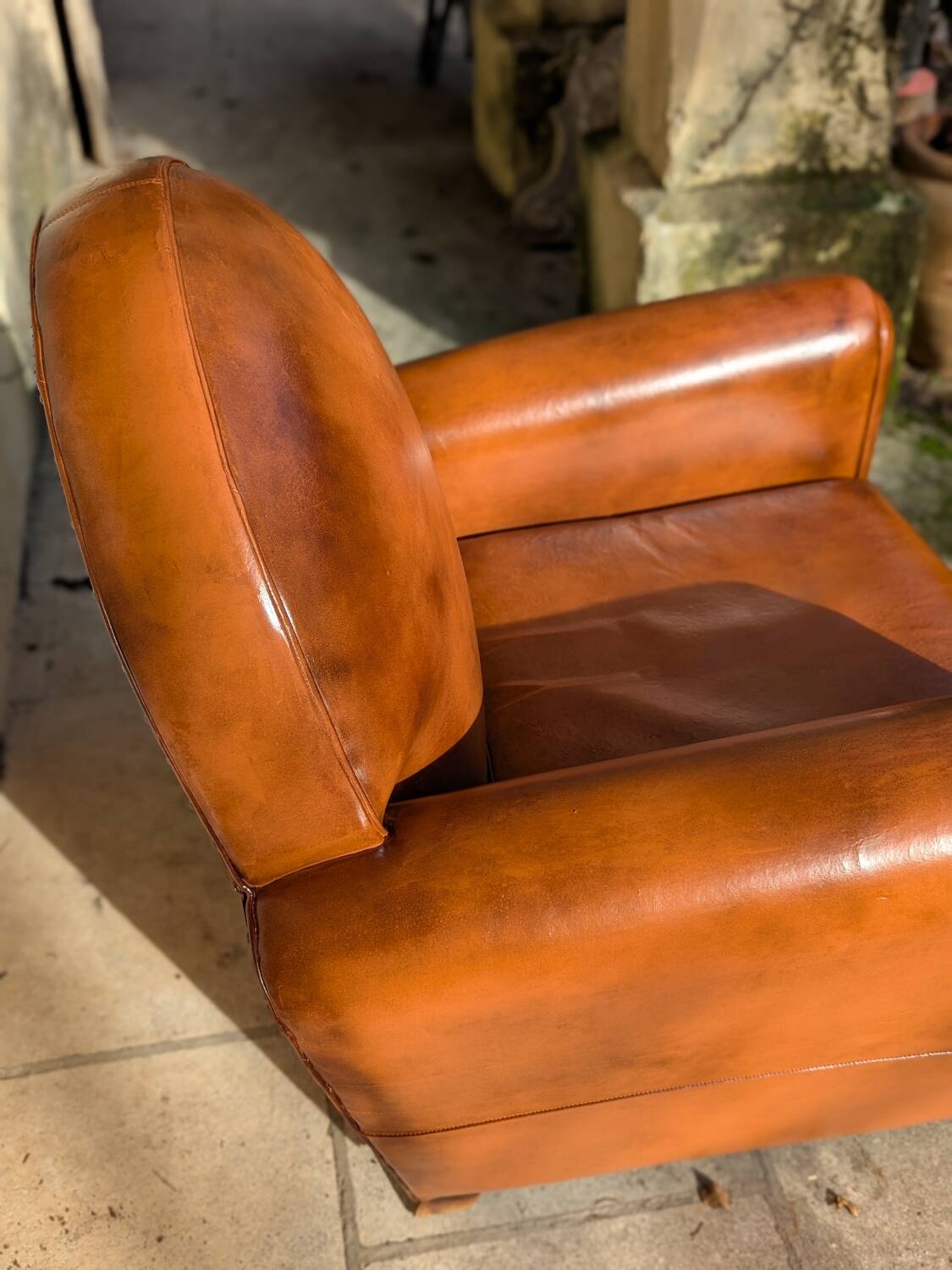 Fauteuil club en cuir