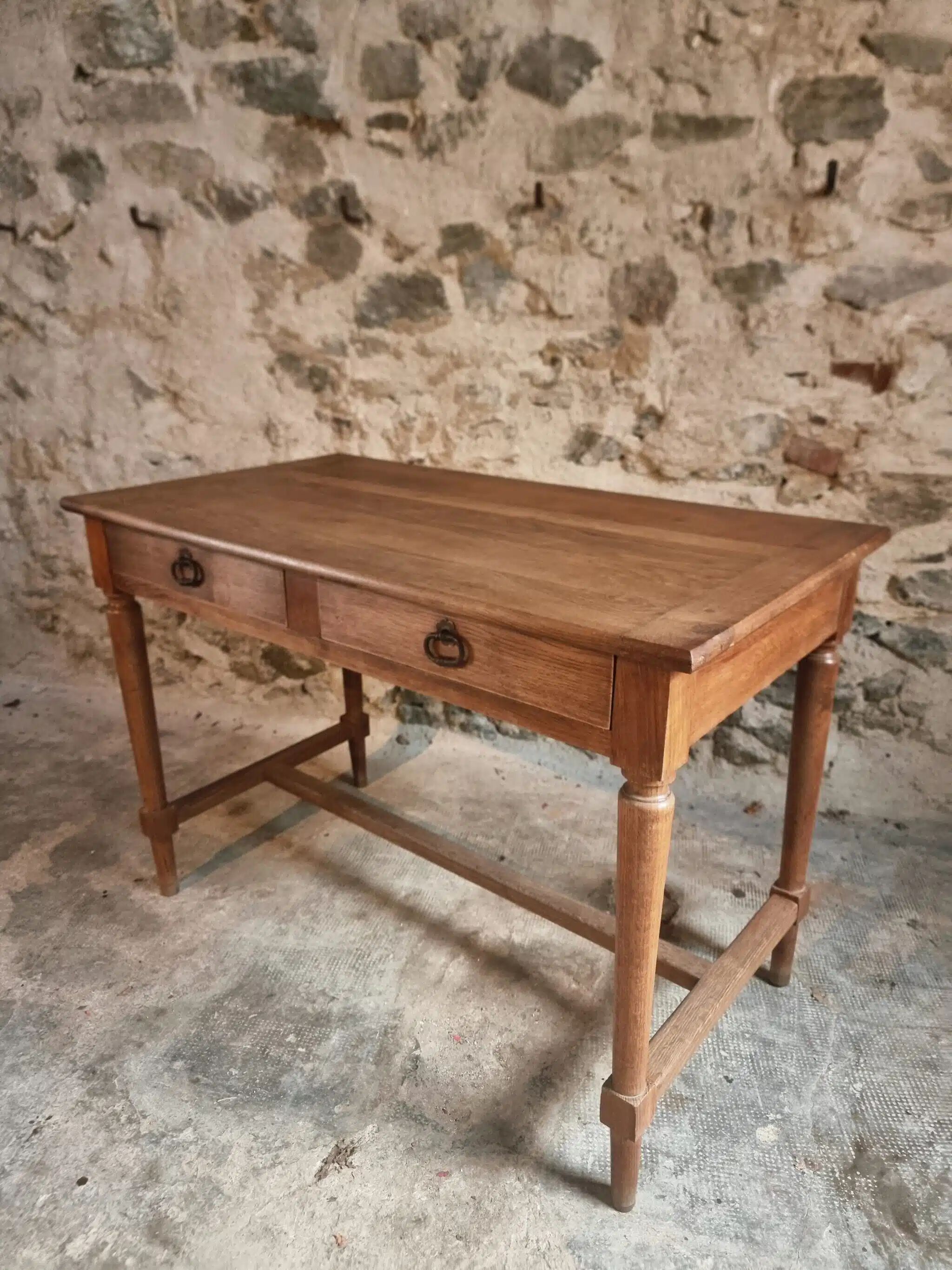 Table / antique desk in French oak, 1930s