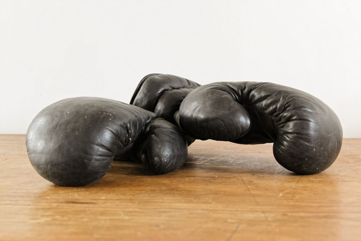 Old pair of box gloves