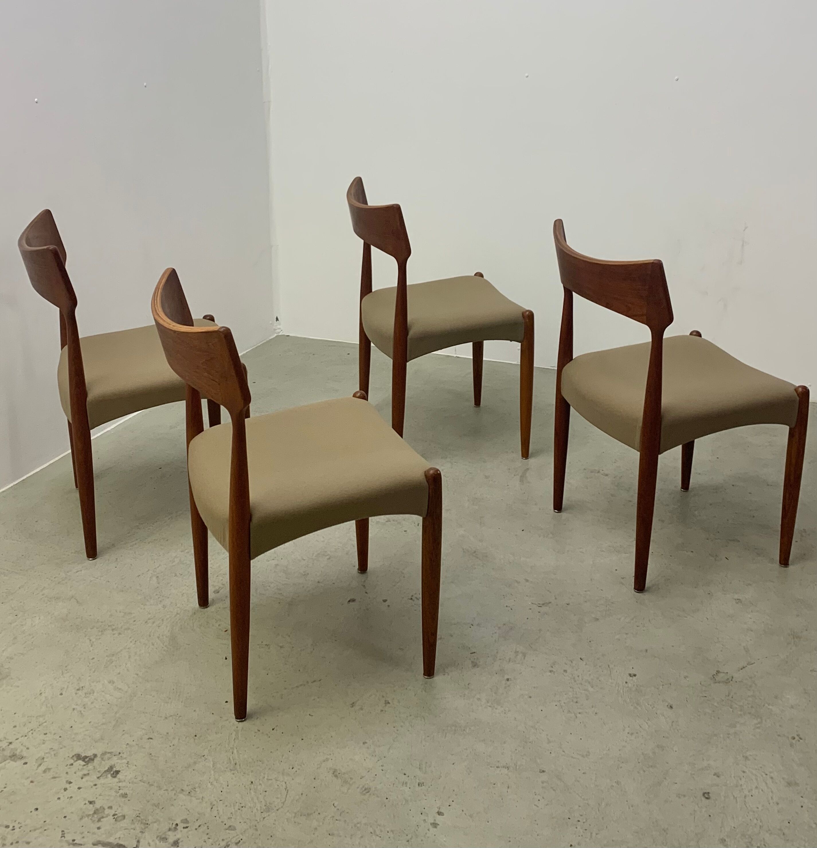 4xDanish Teak Dining Chairs by Bernard Petersen 1960s