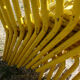 Lot of 11 yellow metallic bistro chairs from the 1950s