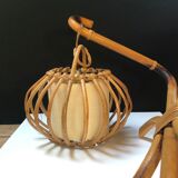 Vintage rattan wall lamps 60s, sold by 2