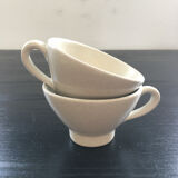 Pair of ivory stoneware cider bowls