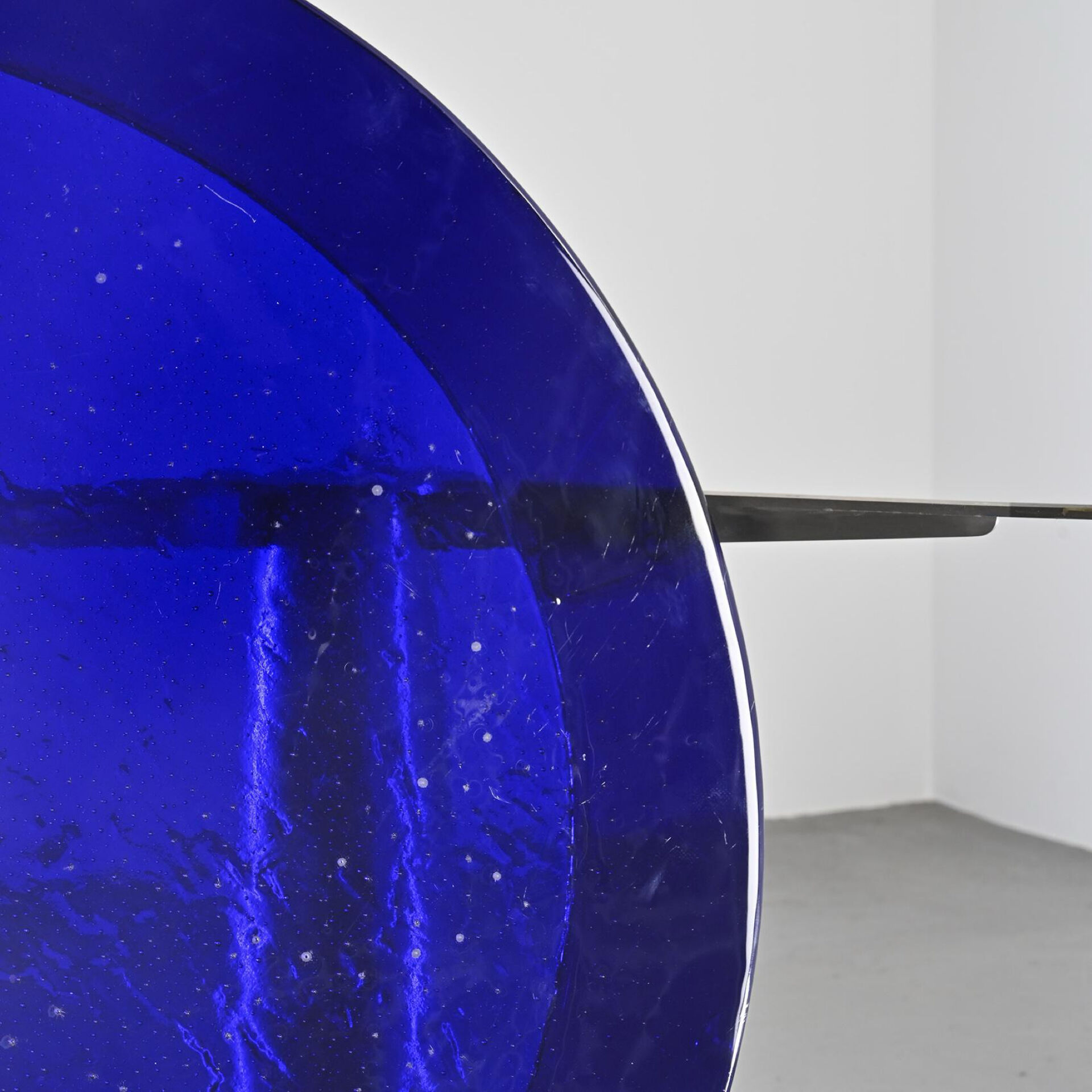 Table à manger en verre soufflé et acier par Perrin & Perrin, vers 1990.