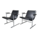Rudi verelst "oslo" for novalux, pair of chromed metal and vinyl armchairs