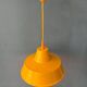 Small vintage yellow industrial pendant lamp