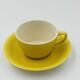 Service 10 tasses jaune Boch Belgique vintage