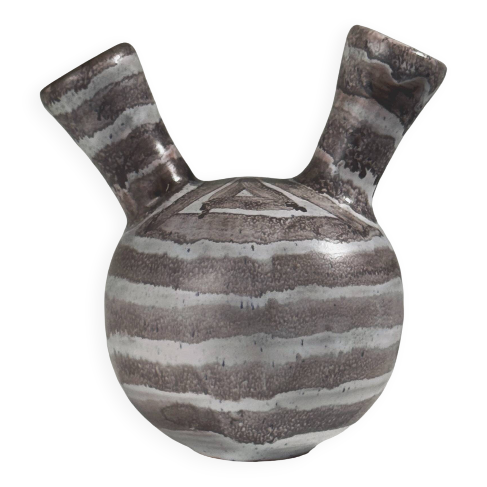Double-neck ceramic vase by Jean Busson, France, 1960