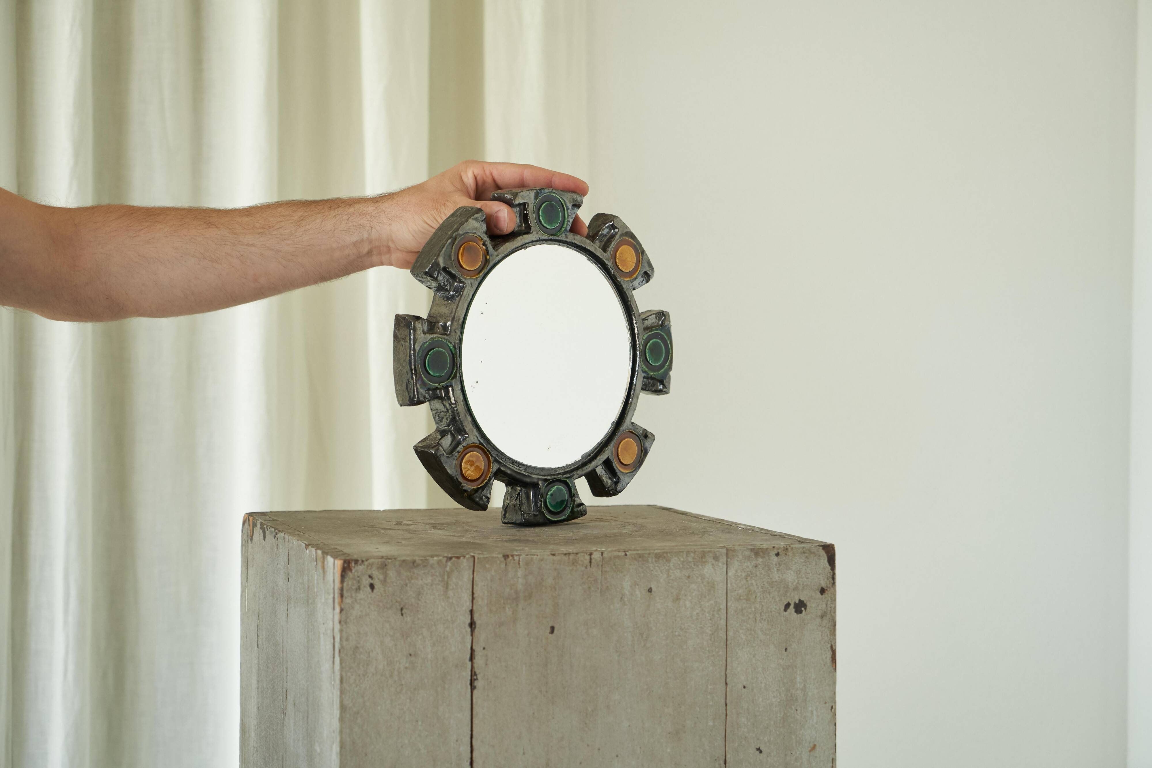 Atelier Berlemont Ceramic Wall Mirror 1960s