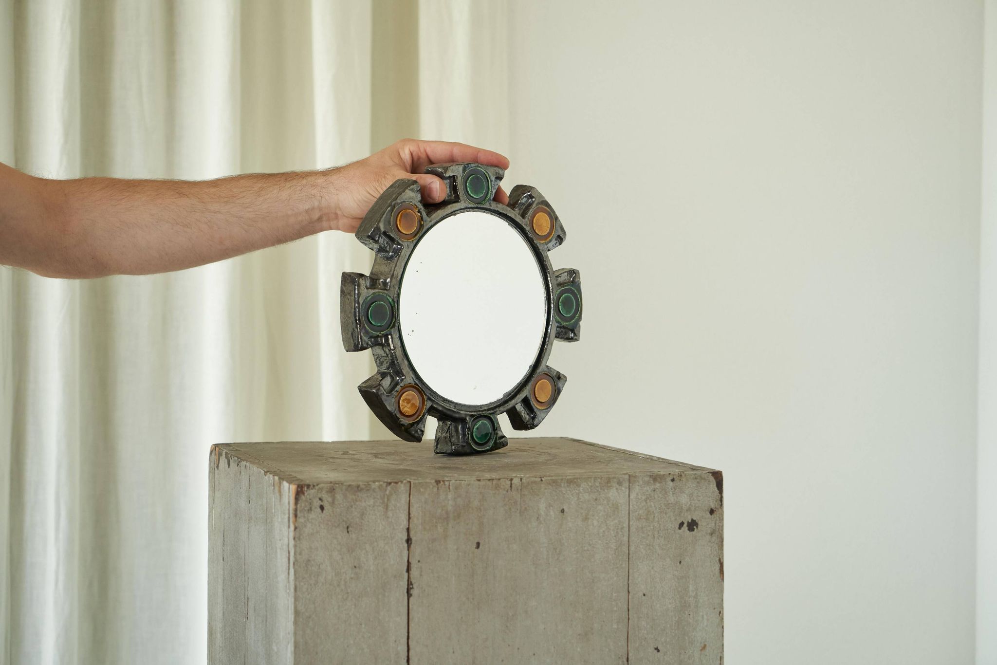 Atelier Berlemont Ceramic Wall Mirror 1960s