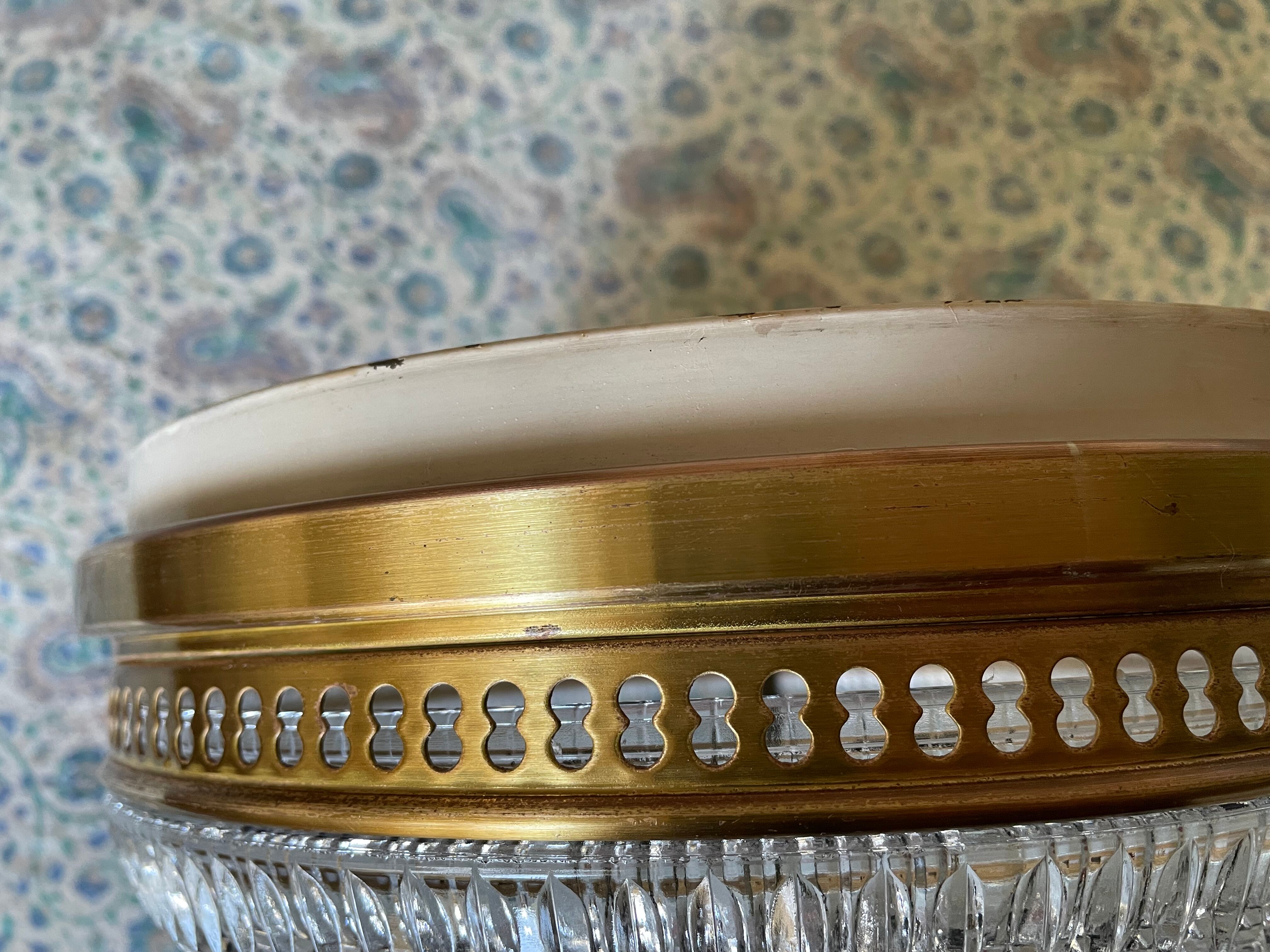 Plafonnier verre et doré