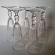 5 crystal Champagne flutes from Baccarat, Clermont model, 19th century.