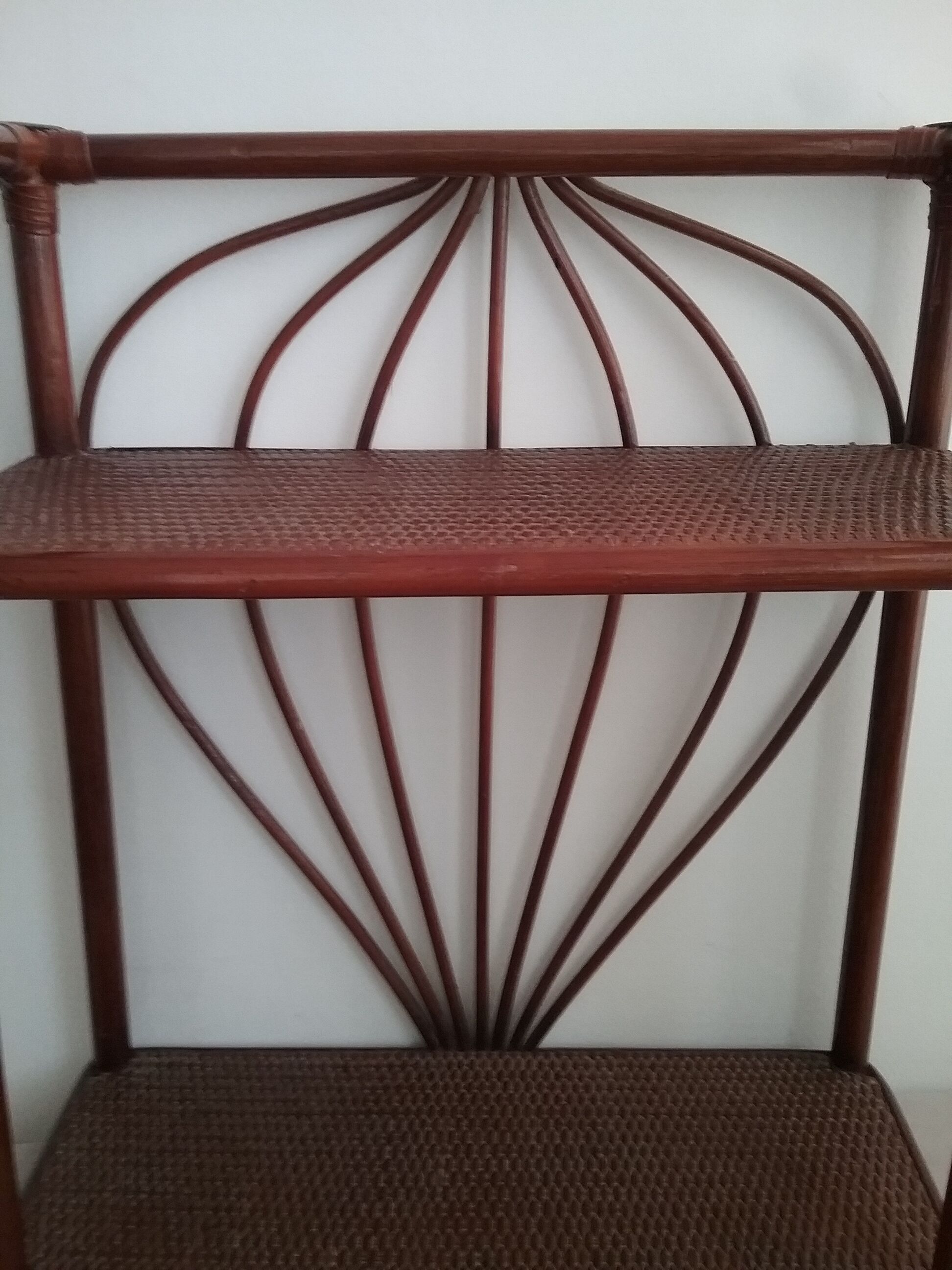 Rattan wall shelf