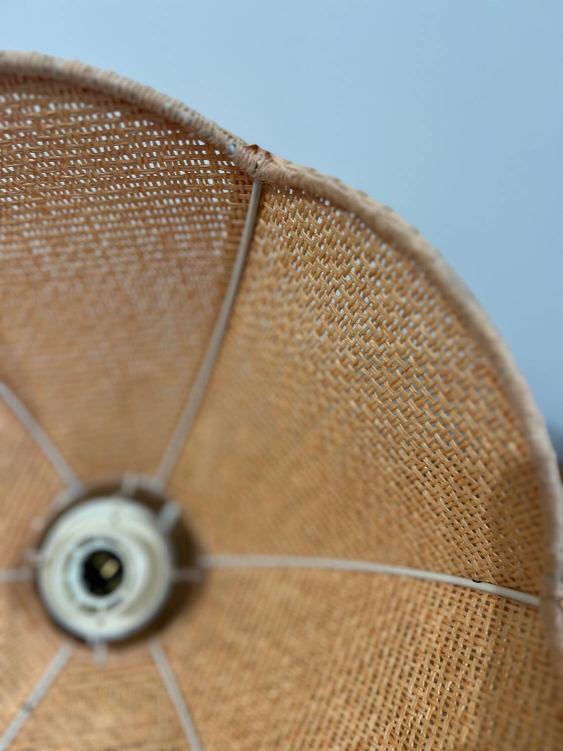 Vintage raffia pendant light