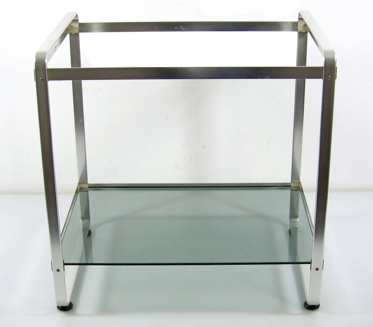 3 Seventies aluminium glass nesting tables