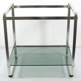 3 Seventies aluminium glass nesting tables