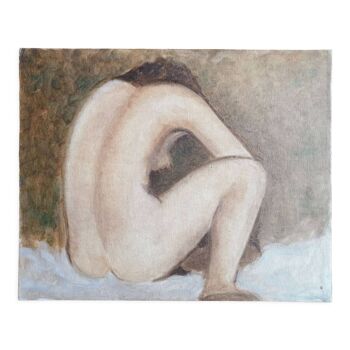 Oil on panel original female nude painting