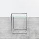 End table in glass and chrome 80s