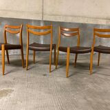 Set of 4 scandinavian chairs 1960