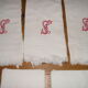 Lot of 9 honeycomb, S cross stitch Monogram towels