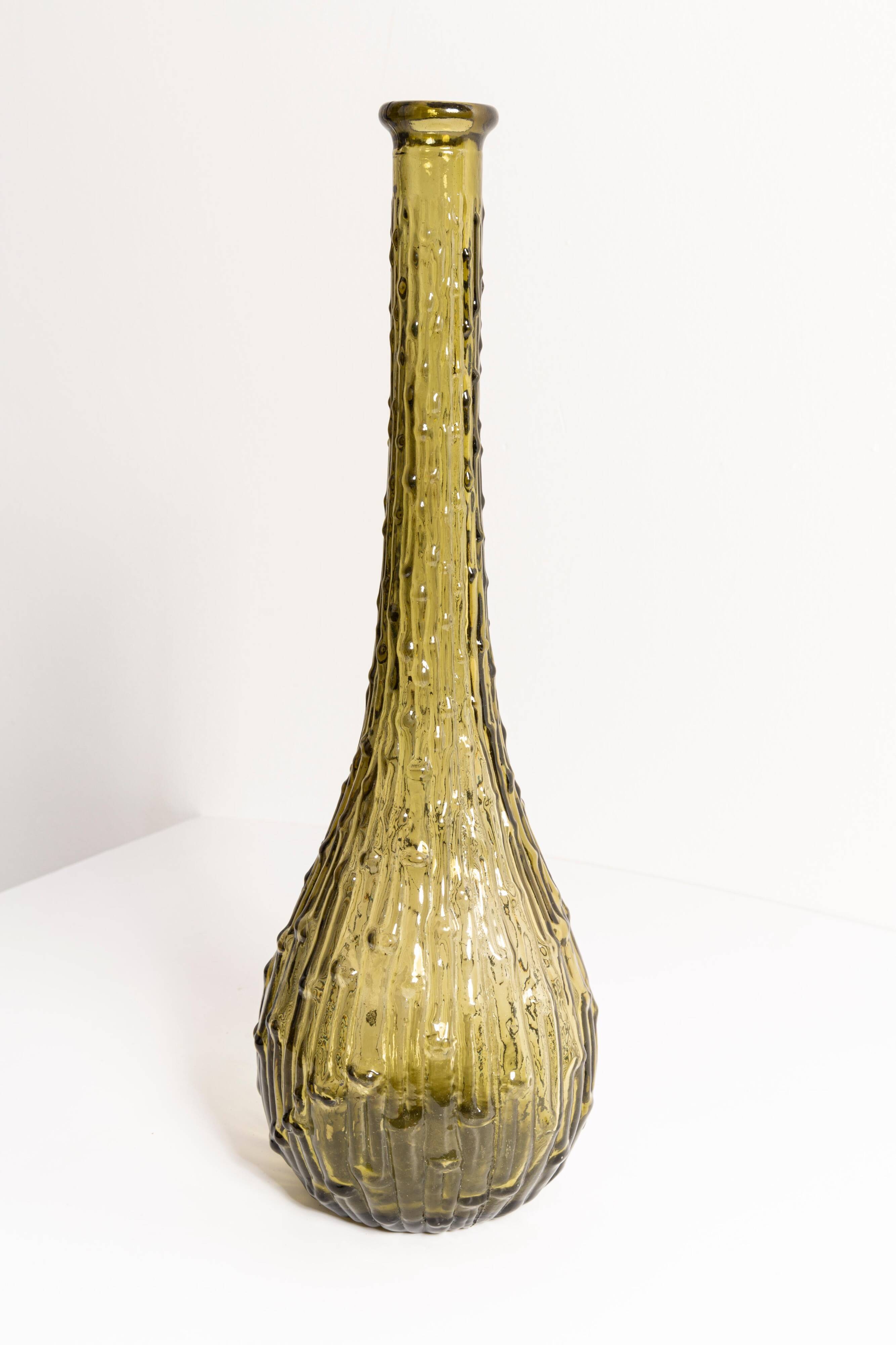 Carafe en Verre Vert Foncé d'Empoli, Italie, 1960s