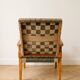 Vintage Scandinavian armchair in wood and woven strap.