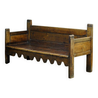Antique walnut bench, Southern France / Northern Spain, 17th–18th century