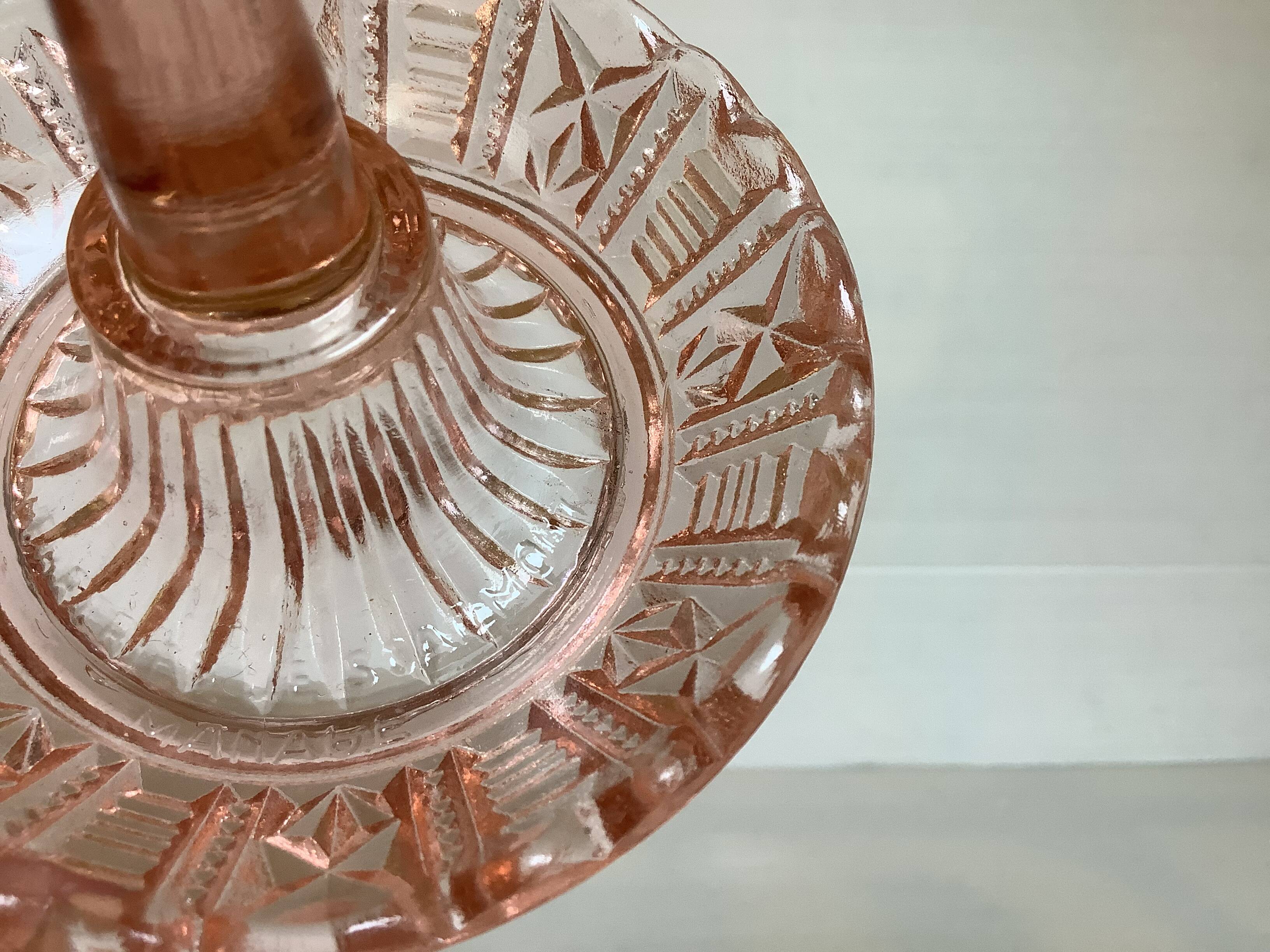 Old pink ring glassware from Scailmont Belgium