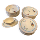 34-piece service, Longchamp Bagatelle model, made and painted by hand