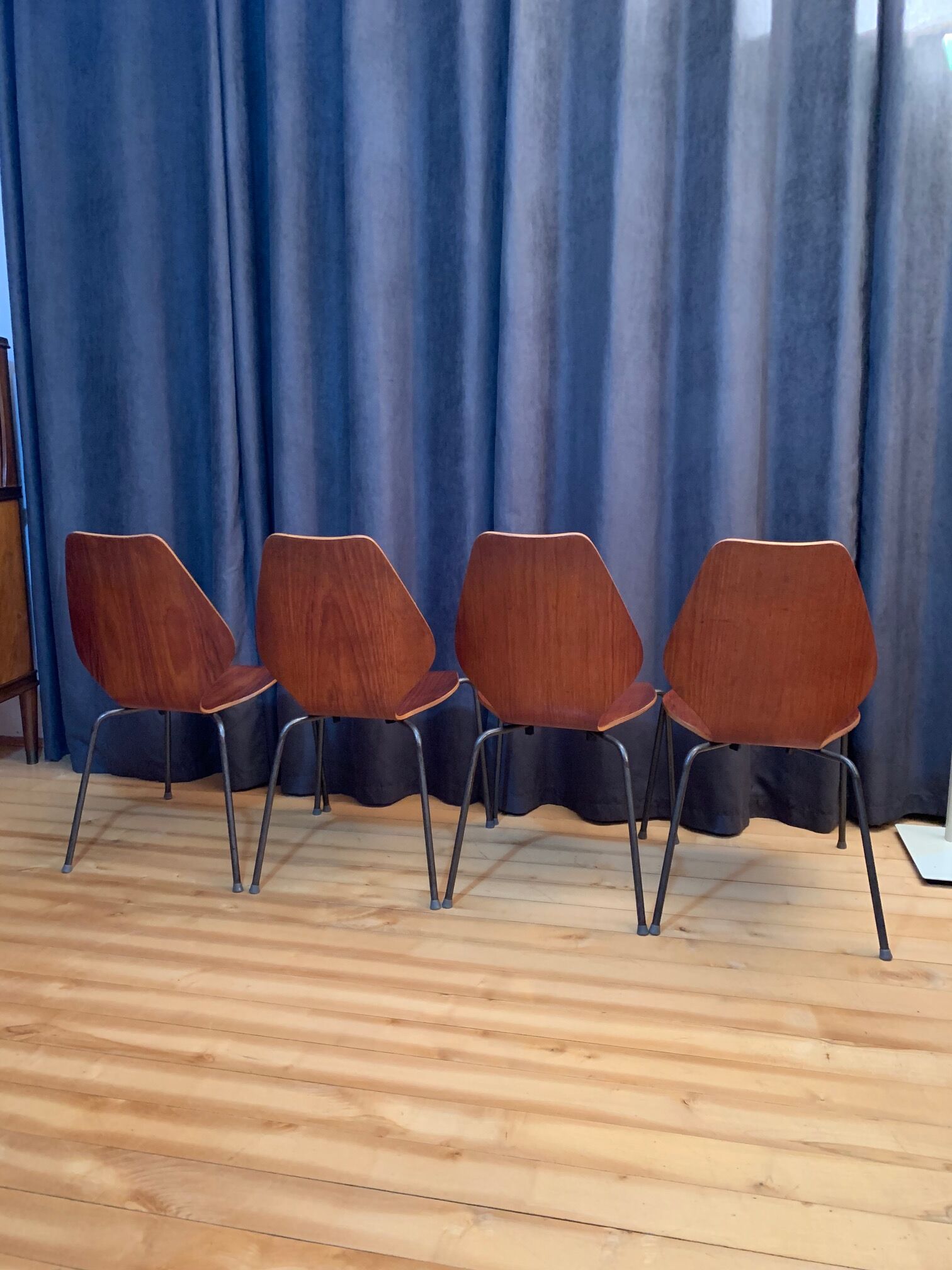 A set of four chairs by Herbert Hirche, Jofy Stalmobler, Denmark, 1950