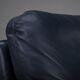 Danish teak and navy blue leather lounge chair from Komfort, 1970s