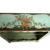 Venetian-style wooden lace-up with bouquets of flowers