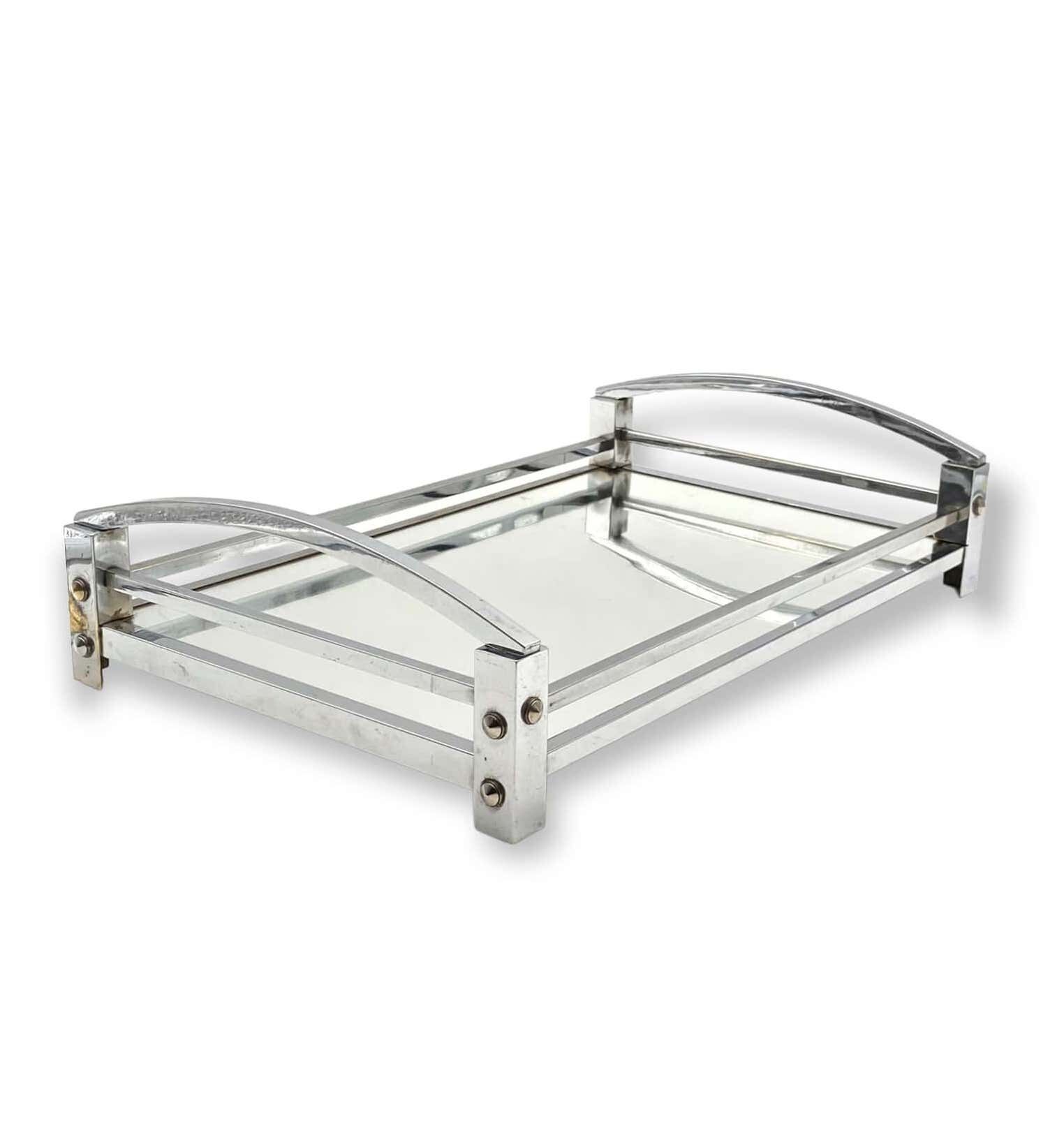 Modernist mirrored tray, France 1940 /1950